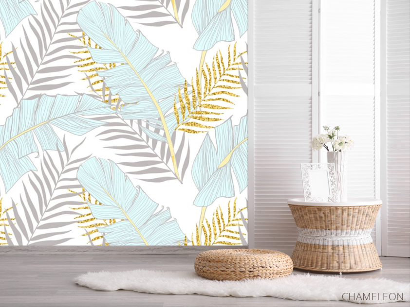 Фотошпалери пір'я з золотом - 2