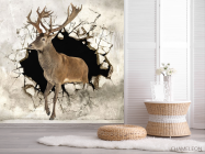 Фотообои Олень из стены - 2