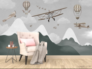 Фотообои детские горы и самолеты - 4