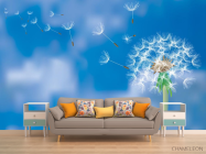 Фотообои Одуванчик на синем фоне - 1