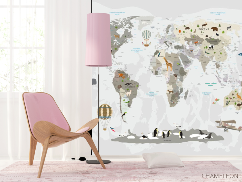 Шпалери в дитячу Карта - 4