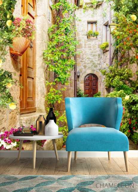 Фотообои Старинная улочка с вазонами - 4