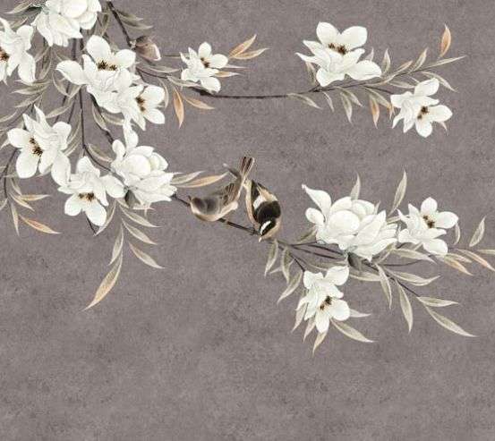 Фотошпалери гілки магнолії з квітами Фотошпалери гілки магнолії з квітами 29583