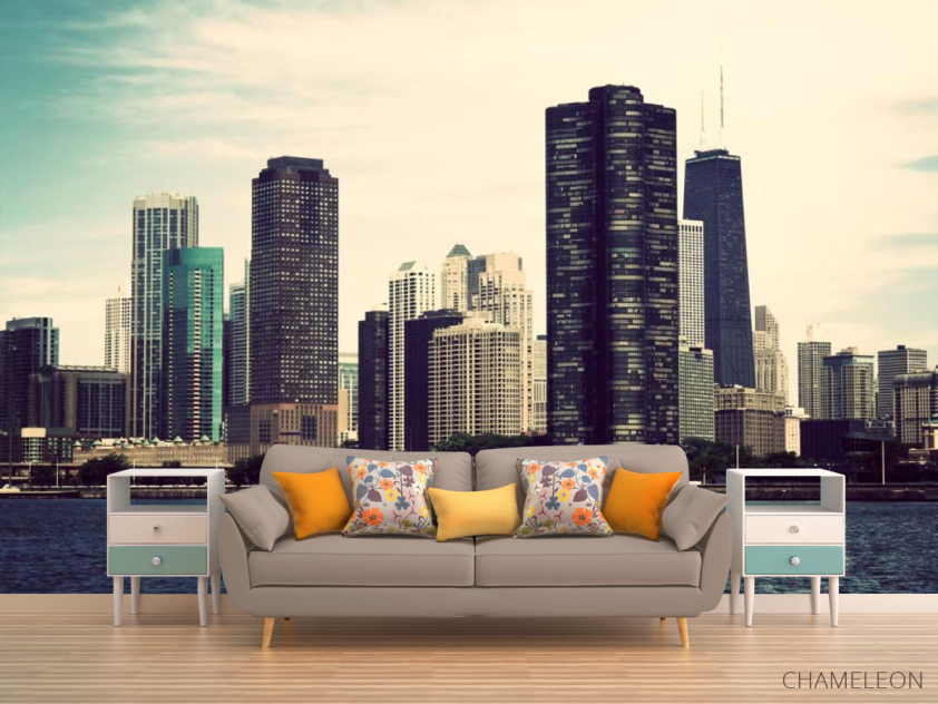 Фотообои Высотки, вода - 1