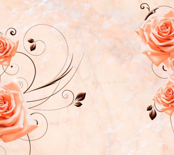 Фотообои 3D розы на нежном фоне 18128