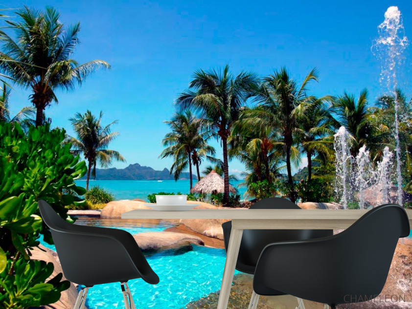 Фотошпалери Морська затока, пальми - 1