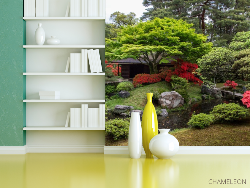 Фотошпалери струмочок біля будинку - 3