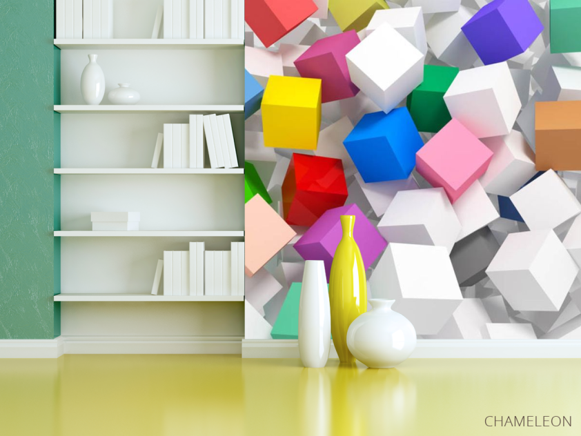 Фотошпалери різнокольорові Куби - 3