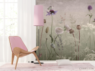 Фотошпалери польові дизайнерські квіти рожеві - 4