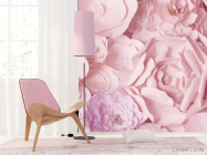 Шпалери паперові рожеві квіти - 4