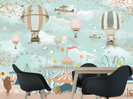 Фотошпалери повітряні кулі над куполом цирку - 1