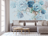 Фотообои Синие 3д цветы - 3
