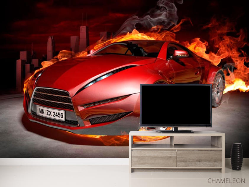 Фотообои Огненный автомобиль - 2