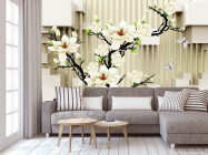 Фотообои Ветка 3д магнолии - 3