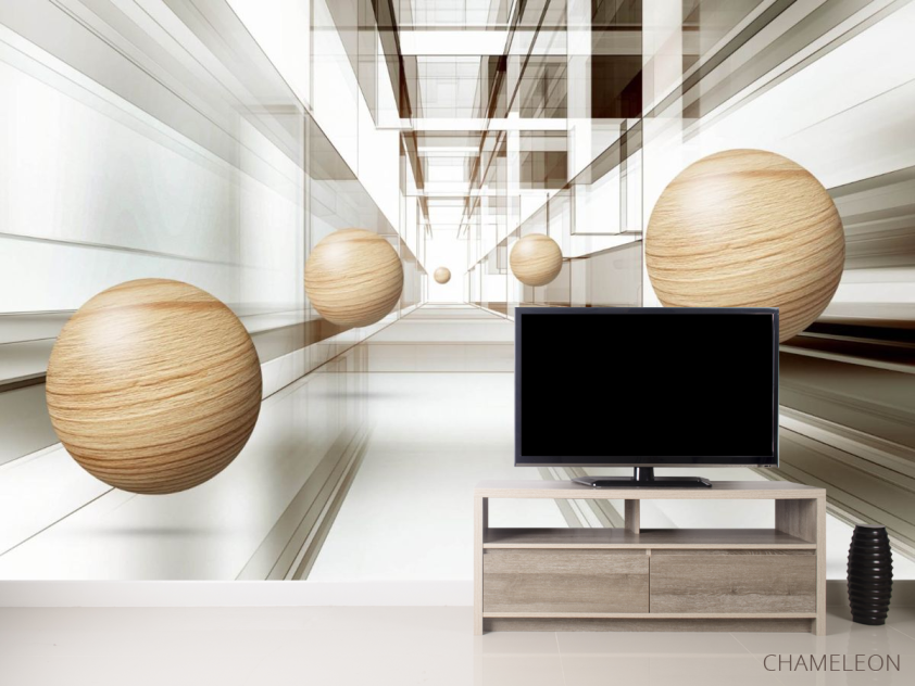 Фотообои Деревянные сферы 3д - 2