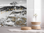 Фотошпалери гори з золотом - 2