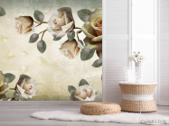 Фотошпалери троянди на бежевому фоні - 2