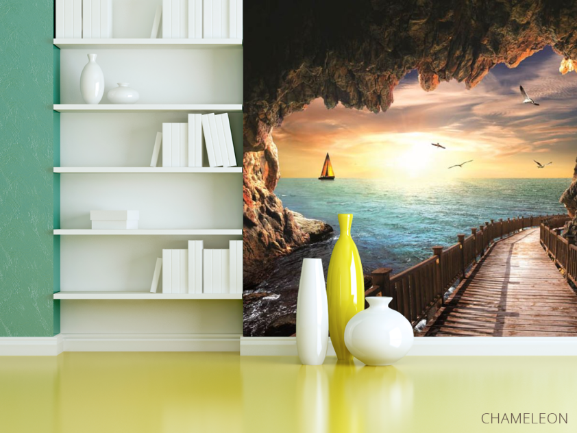 Фотошпалери Вид з печери на море - 3