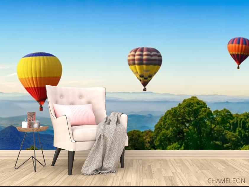 Фотообои шесть воздушных шаров в горах - 4