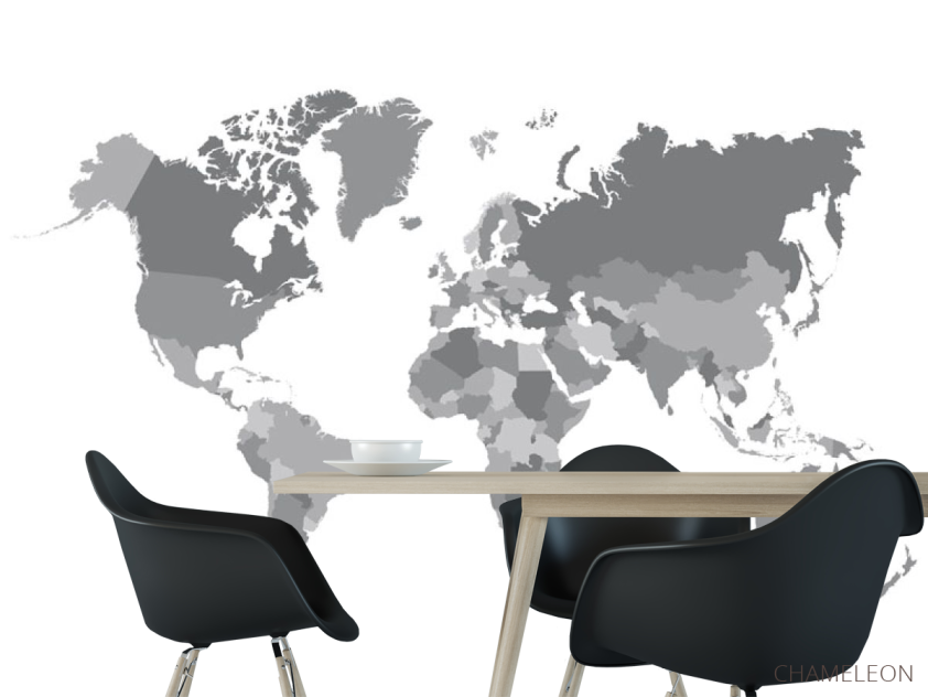 Фотошпалери Сіра карта світу - 1