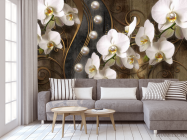 Фотообои 3д белые орхидеи - 3