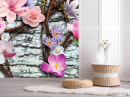 Фотошпалери Квіти на тлі стіни - 2