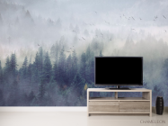 Фотообои лес, туман - 2