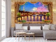 Фотообои Фреска вид на Париж - 3