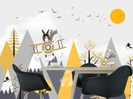 Фотошпалери Гори дитячі жовто-сірі - 1