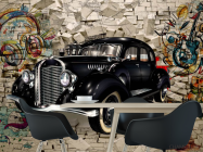 Фотошпалери Ретро машина і стіна - 1