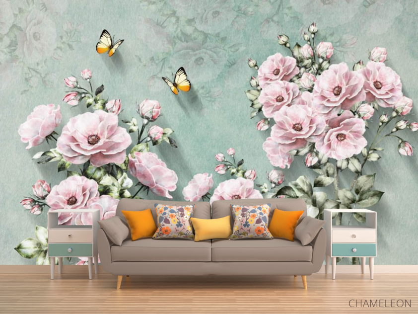 Фотообои Розовые цветы - 1