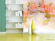 Фотошпалери Помаранчевий принт з квітами - 3