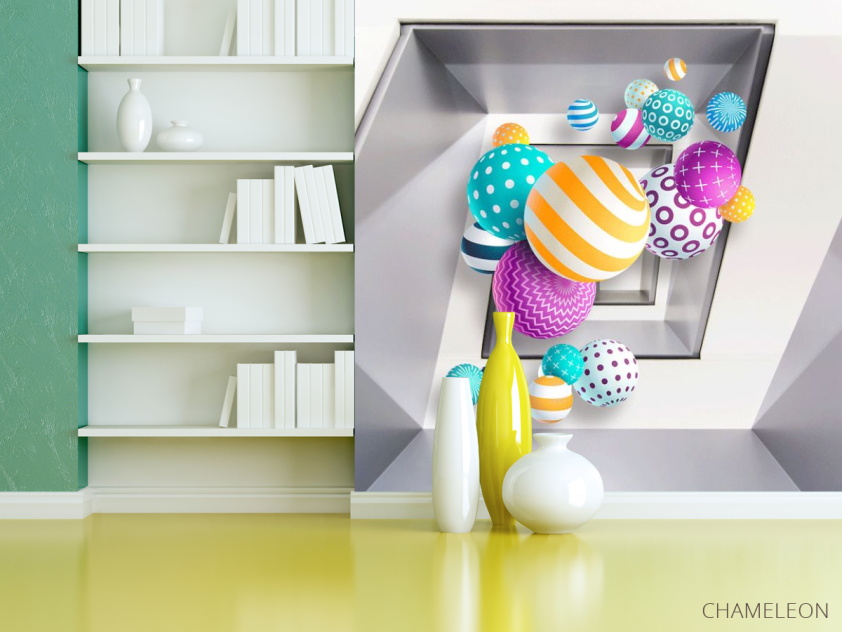 Фотошпалери Різнокольорові кулі 3д - 3