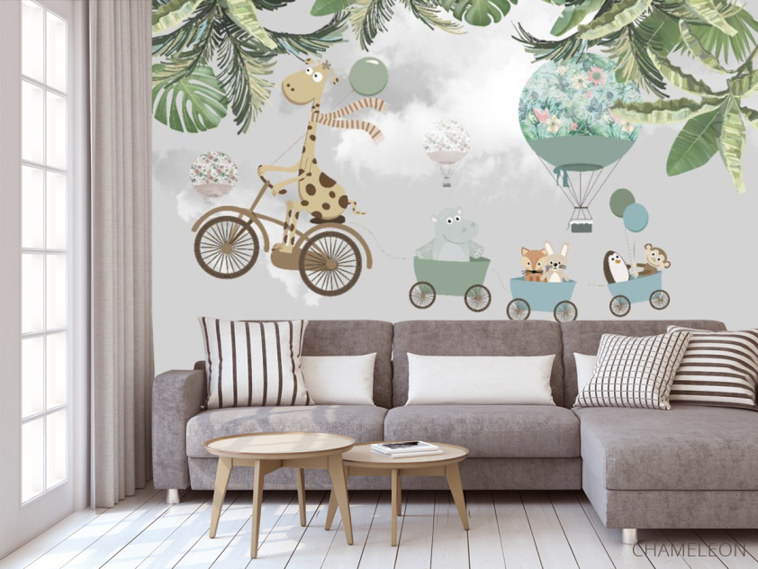 Фотообои животные на воздушных шариках - 3