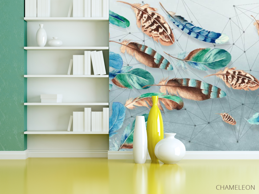 Фотошпалери Кольорові пір'я - 3