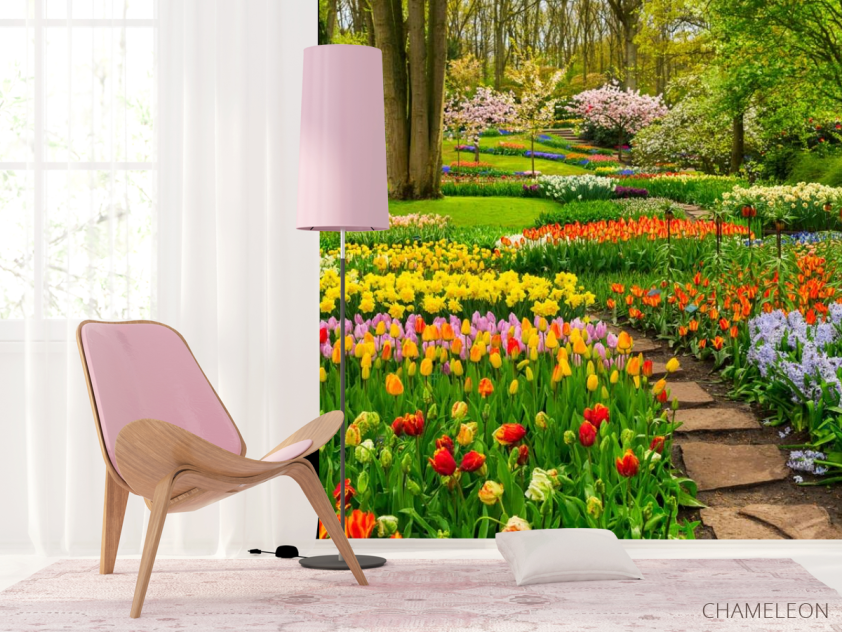 Фотошпалери різнобарвна квіткова поляна - 4