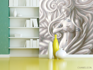 Фотошпалери абстрактна дівчина з ефектом 3д - 3