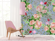 Фотошпалери Принт вінтажні квіти - 4