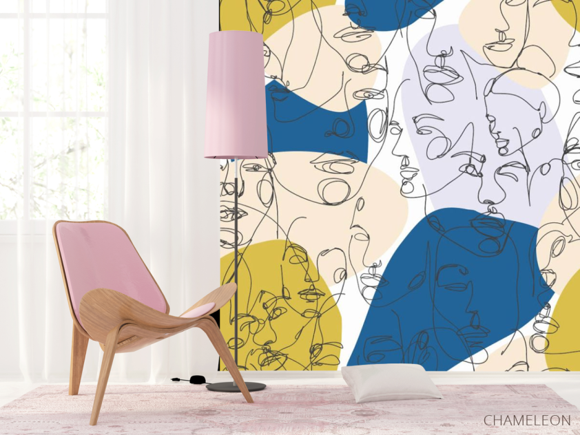 Фотообои абстракция, лица - 4