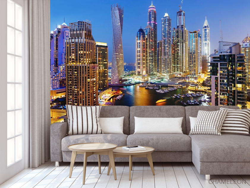 Фотообои необычные здания вечерний город - 3