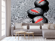 Фотообои Лепестки, камни, капли - 3