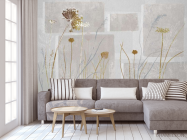 Фотообои Сушеные цветы на сером дизайнерском фоне. - 3