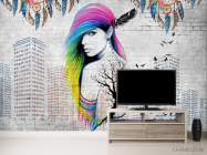 Фотообои цветные волосы и высотки - 2