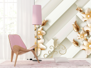 Фотошпалери Золоті квіти 3д - 4