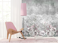 Фотошпалери Квіти на сірому бетоні - 4