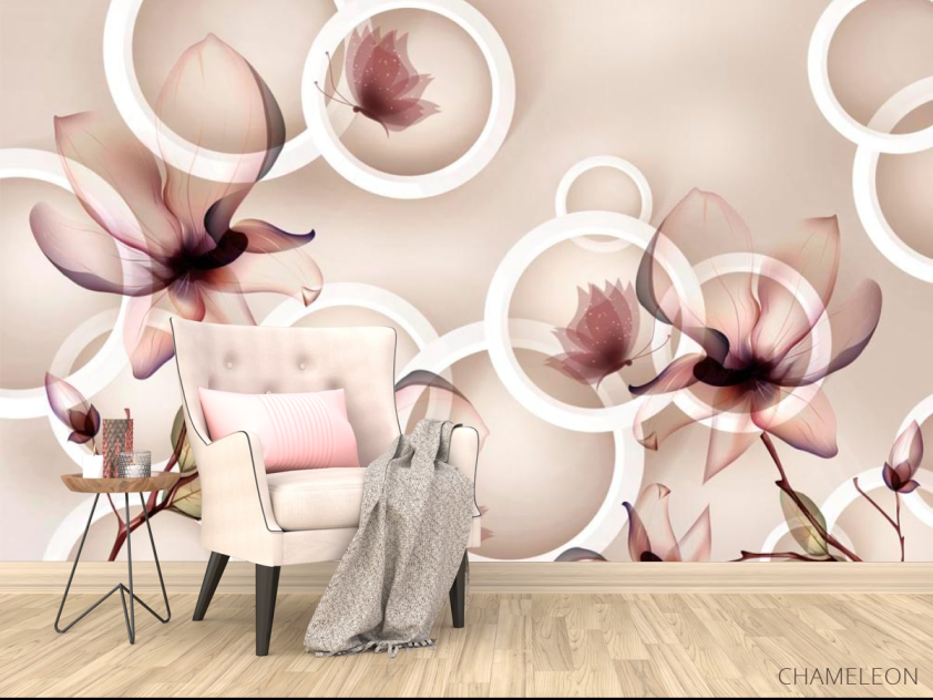 Фотообои 3d коричневые цветы - 4