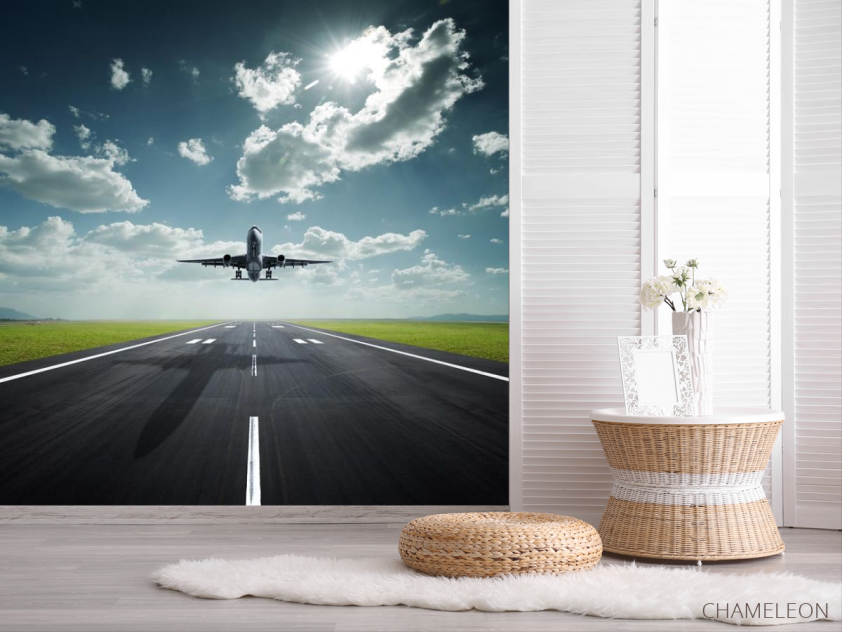 Фотошпалери літак над злітною смугою - 2