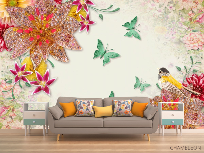 Фотообои Георгины и брошки - 1