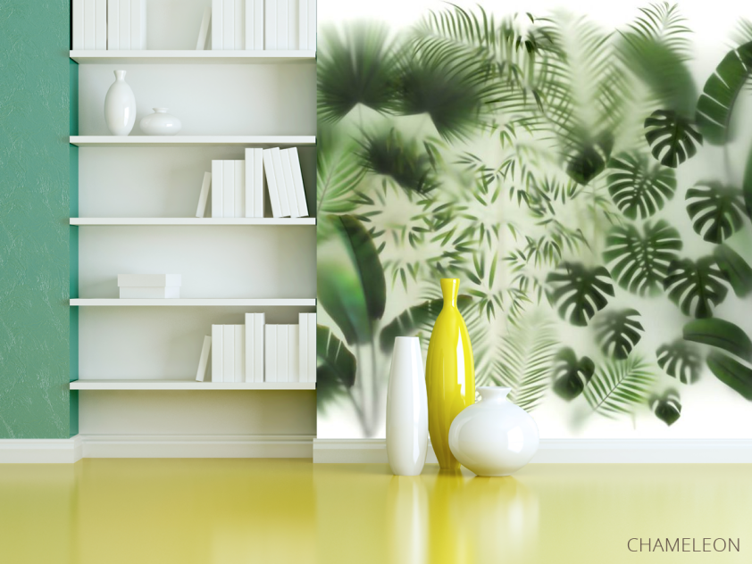 Фотошпалери Тропічні листя за склом - 3