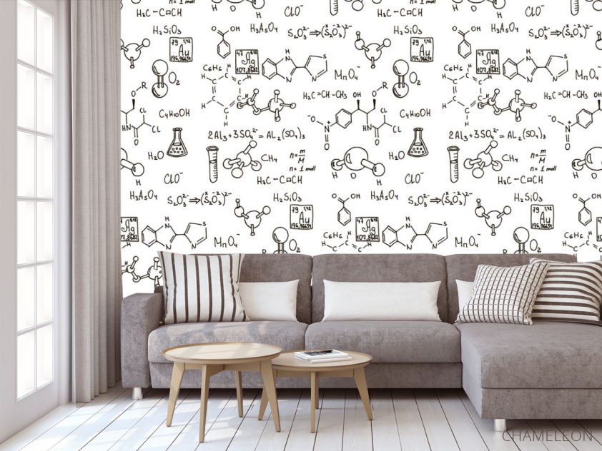Фотообои Паттерн для кабинета химии - 3